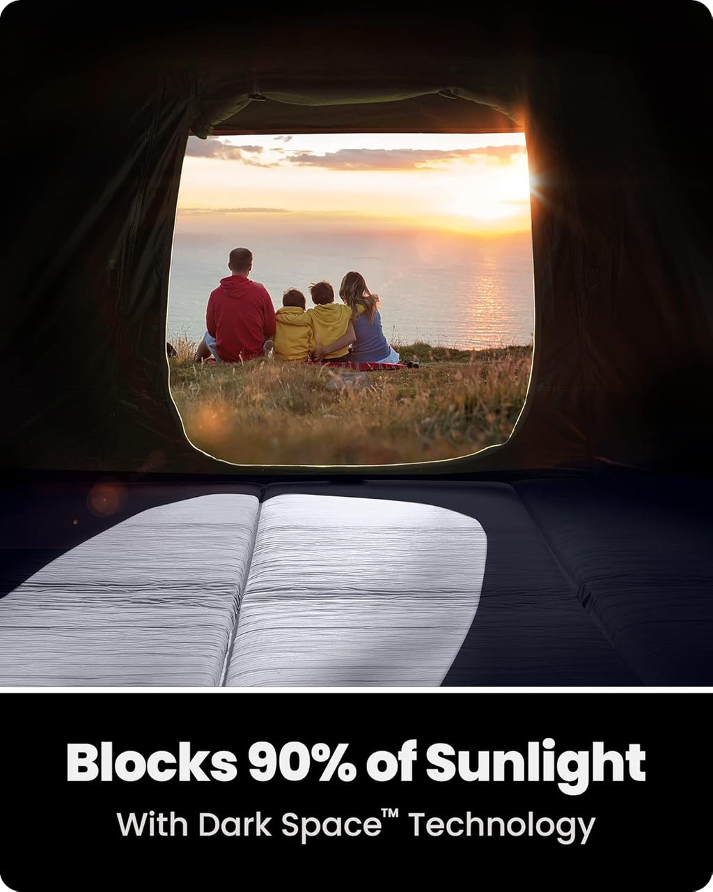 4/6 Person Instant Camping Tent with Dark Space Technology, Weatherproof Pop Up Cabin Tent M456