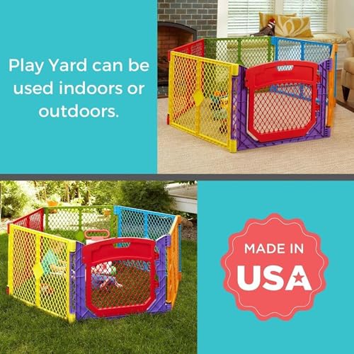 6 Panel Free Standing Play Yard, Indoor or Outdoor Baby Playpen, 26" Tall L806