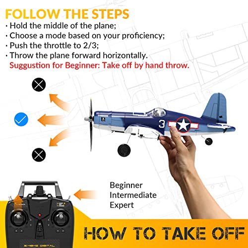 RC Plane with 3 Flight Modes and Stabilization System M4832
