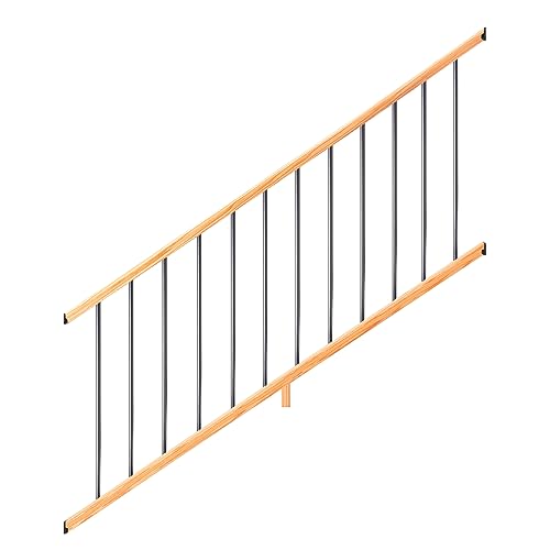 ProWood 6 ft. Redwood-Tone Southern Yellow Pine Moulded Stair Rail Kit with Aluminum Round Balusters