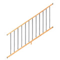 ProWood 6 ft. Redwood-Tone Southern Yellow Pine Moulded Stair Rail Kit with Aluminum Round Balusters