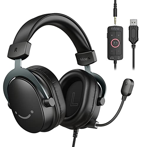PC Gaming Headset with 7.1 Surround Sound, Detachable Microphone, Over-Ear Wired P287208