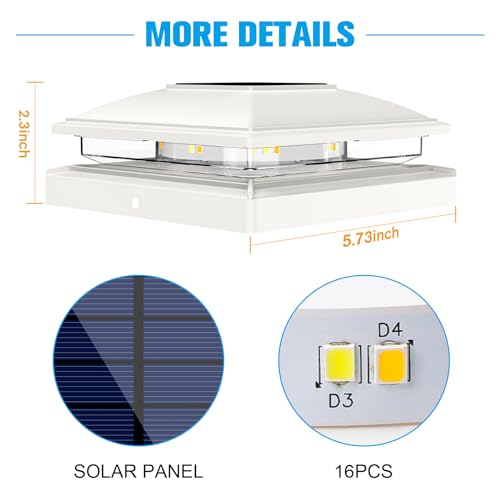 Solar Post Cap Light Outdoor Waterproof 12-Pack for 4x4 5x5 6x6 Wooden Vinyl Posts Z488