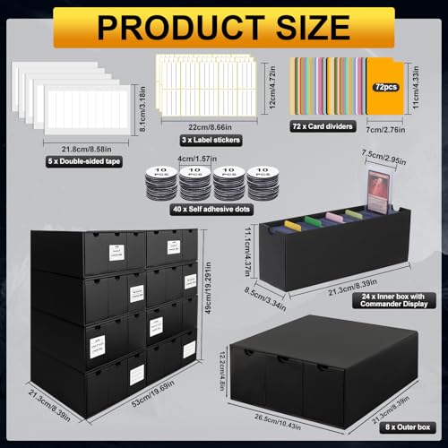 Toploader Storage Box for 3" x 4" Cards, 12 Drawer Organizer with Dividers G212877