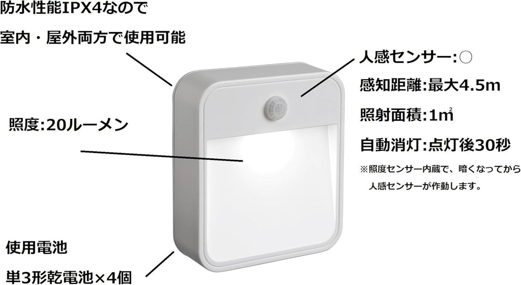 LED Motion Sensor Light, Battery Operated, Waterproof for Outdoor Use X48933