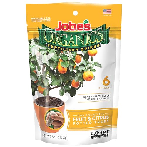 Jobe’s Organics Garden Fertilizer Spikes, Easy Plant Care Fertilizer for Fruit and Citrus Plants and Trees, 6 Count