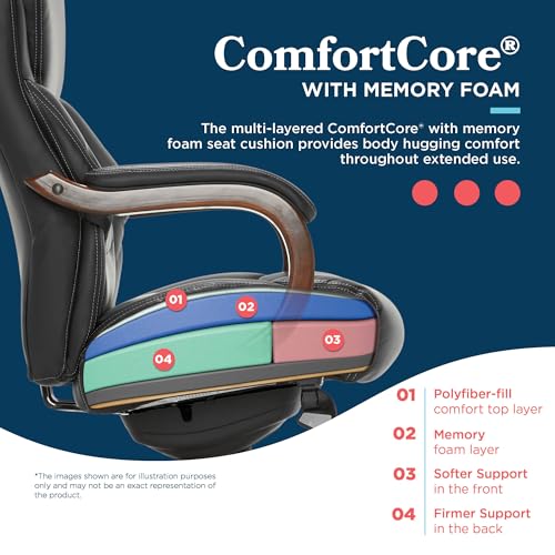Executive Office Chair with Lumbar Support and Memory Foam Cushion T501837