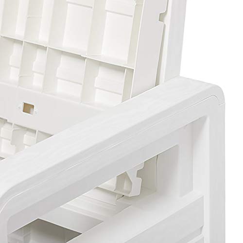 UV Weather Resistant Lockable Deck Storage Bench, 70 Gallon, White B502280