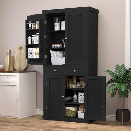 White Pantry Cabinet with 6 Doors and Drawer I8389