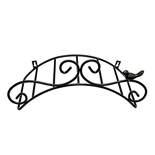 Metal Wall Mount Hose Hanger Hook for Expandable Watering Hose, Black 2 Pack C761