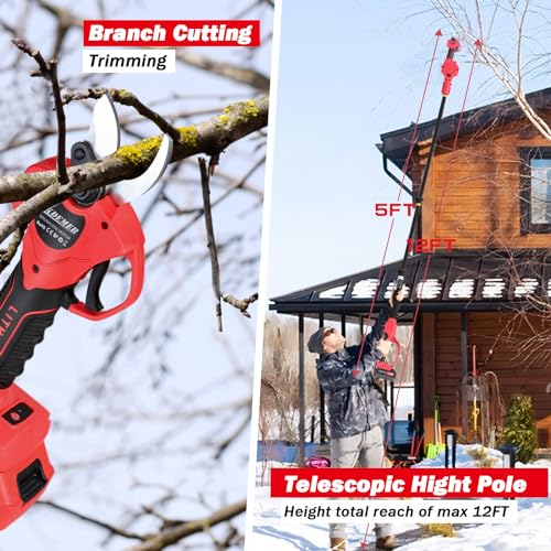 Cordless Electric Pruning Shears with LCD Display and 30mm Cutting Diameter Y80565