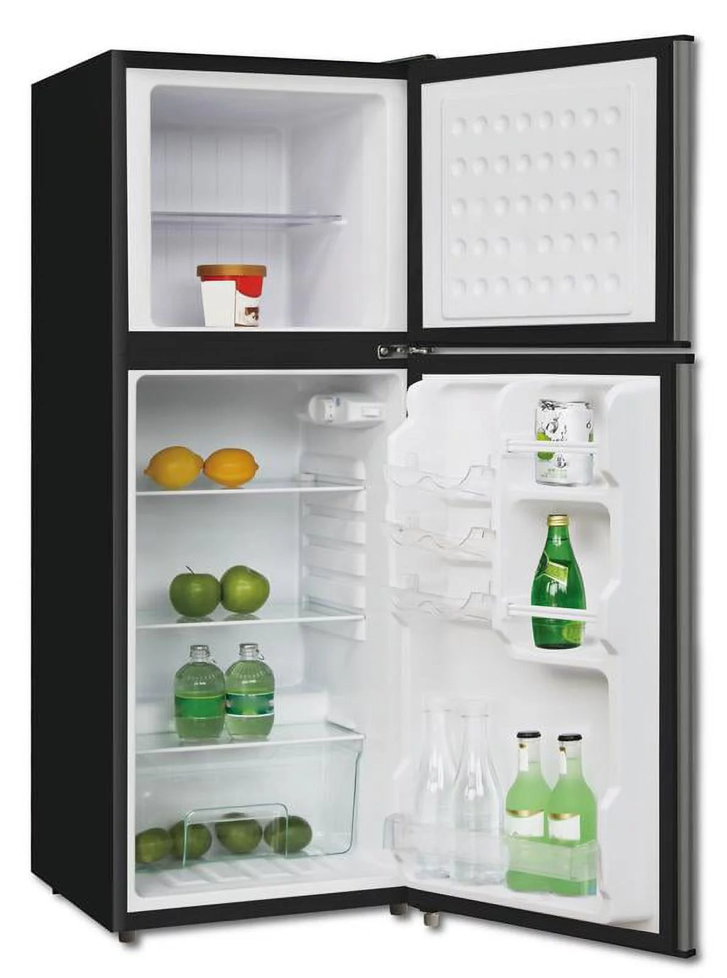 Mini Fridge with Freezer, Stainless Steel D41908