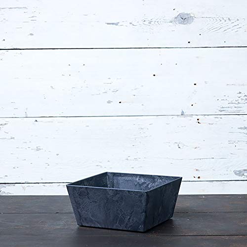 Low Square Planter, 12-Inch, Black D32070