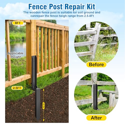 Fence Post Repair Kit, Heavy Duty Anchor Stakes E42966