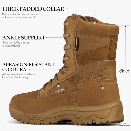 Men's Tactical Boots 8 Inches Lightweight Suede Leather Military Work Boot J951812