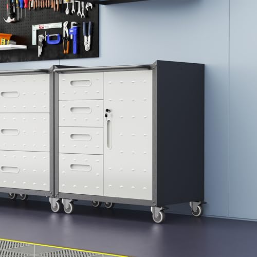 Wall Cabinet with 2 Doors, Lockable, Adjustable Shelves, Heavy Duty Steel J4545