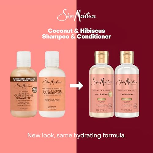 Coconut & Hibiscus Curl & Shine Shampoo and Conditioner, Frizz Control, 16 oz F1862