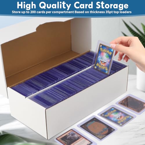 Card Storage Box, 1600 Count, Bulk Card Organizer for Sports Collectors (6 Set) W1627