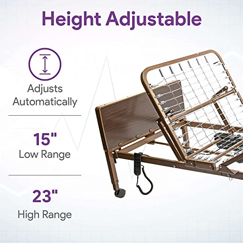Electric Hospital Bed for Home Use with Foam Mattress and Half Rails R644755