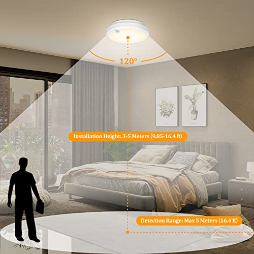 Motion Sensor LED Ceiling Lights 2-Pack, Wireless Battery Powered for Closet Pantry Laundry H36025
