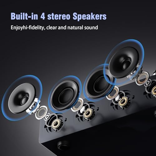 Record Player with Built-in Speakers, Belt Drive 2-Speed, Grey Y522