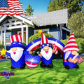 BLOWOUT FUN 7 FT Independence Day Inflatable 3 Gnomes with Archway Decorations Patriotic 4th of July for Home Yard Lawn Garden Indoor Outdoor Memorial Day Decor