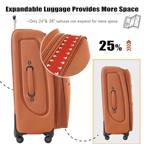 Softside 3-Piece Expandable Luggage Set with TSA Lock Spinner Wheels S375