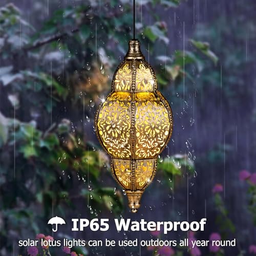 Hanging Solar Lantern Outdoor Decor, Waterproof LED for Garden Patio T6566