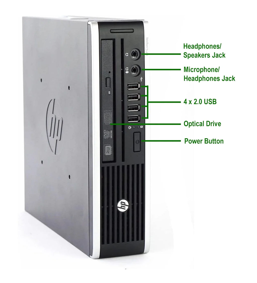 Refurbished Ultra Slim Mini Desktop Computer, Core i5, 8GB RAM, 500GB HDD, Dual 17" LCD, WiFi, Bluetooth, Win10 Home D265