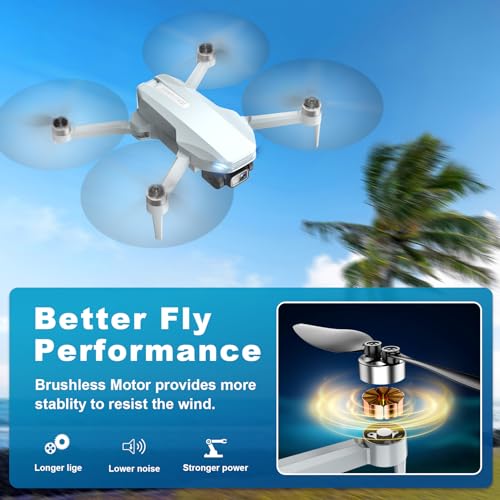 Foldable 2K HD FPV Drone with Brushless Motor for Kids and Beginners T556811