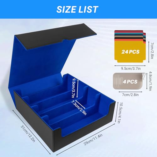 Trading Card Case with Dividers and Supporters, Fits Game and Sport Cards R642