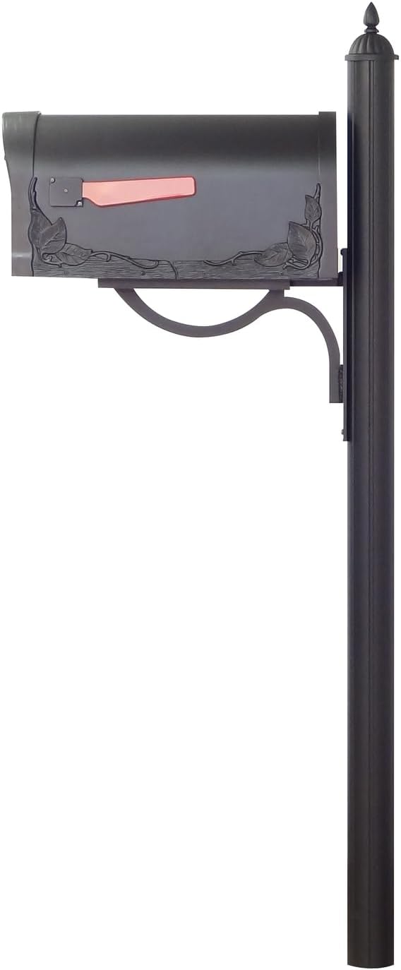 Floral Curbside Mailbox with Locking Insert and Post F54305