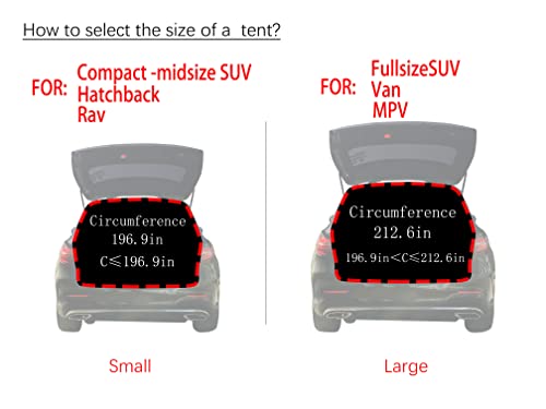 SUV Camping Tent Car Tailgate Shade Awning with Screen Net Waterproof I2915