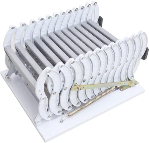 Telescopic Attic Ladder 12 Steps Wall Mounted Folding Stairs, 9.5-10FT Height W721656