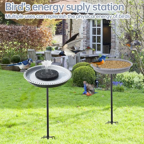 Solar Bird Bath with Fountain for Hummingbirds, Metal Stake for Garden T871358