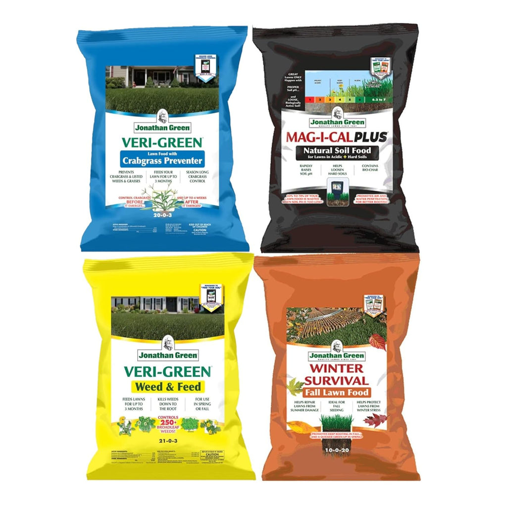 Jonathan Green Lawn Enhancement Fertilizer Program (Pack of 4) (5,000 Square Feet Coverage, Designed for Acidic Lawns)