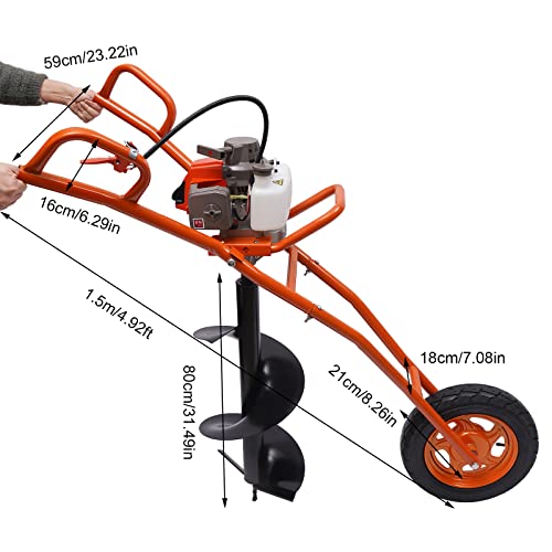 Post Hole Digger 3HP Gas Powered Earth Auger with 11" Bit M59168