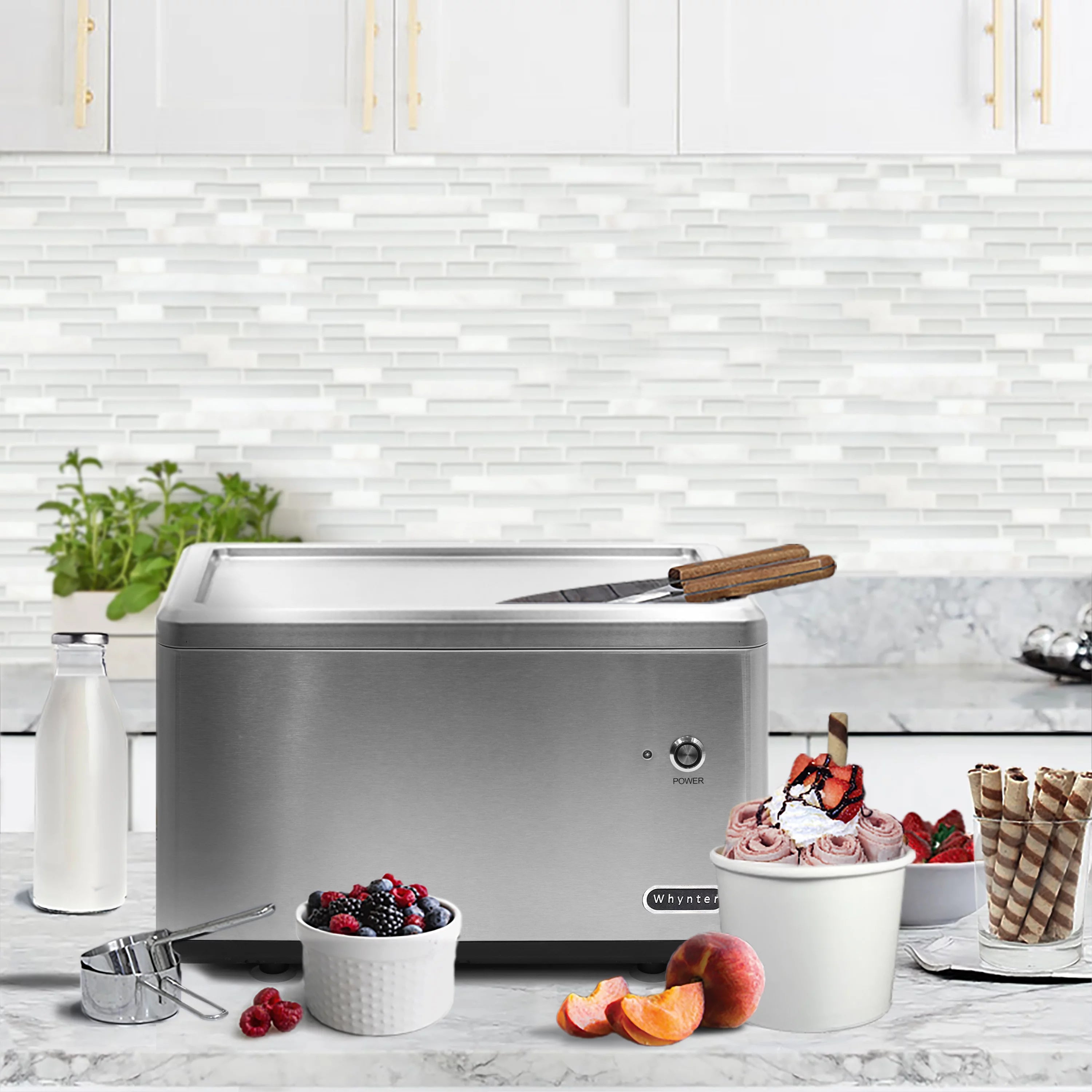 Portable Instant Ice Cream Maker with Stainless Steel Pan B135