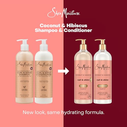 Coconut & Hibiscus Curl & Shine Shampoo and Conditioner, Frizz Control, 16 oz F1862