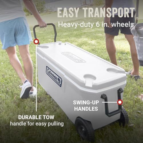Marine Cooler with Insulated UV Guard Lid, Keeps Ice for 3+ Days, 52qt/100qt/120qt Options J173