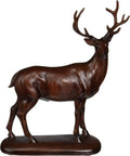 StealStreet SS-UG-PY-2825 Faux Wood Peaceful Deer Sculpture Model Figure Figurine Statue Decor