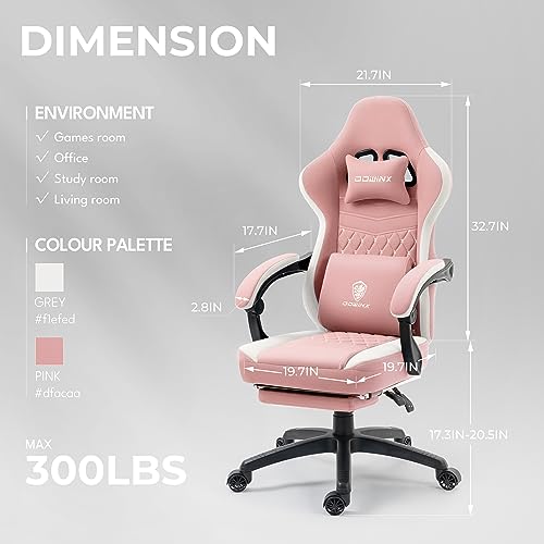 Gaming Chair with Breathable Fabric, Pocket Spring Cushion and Footrest H620