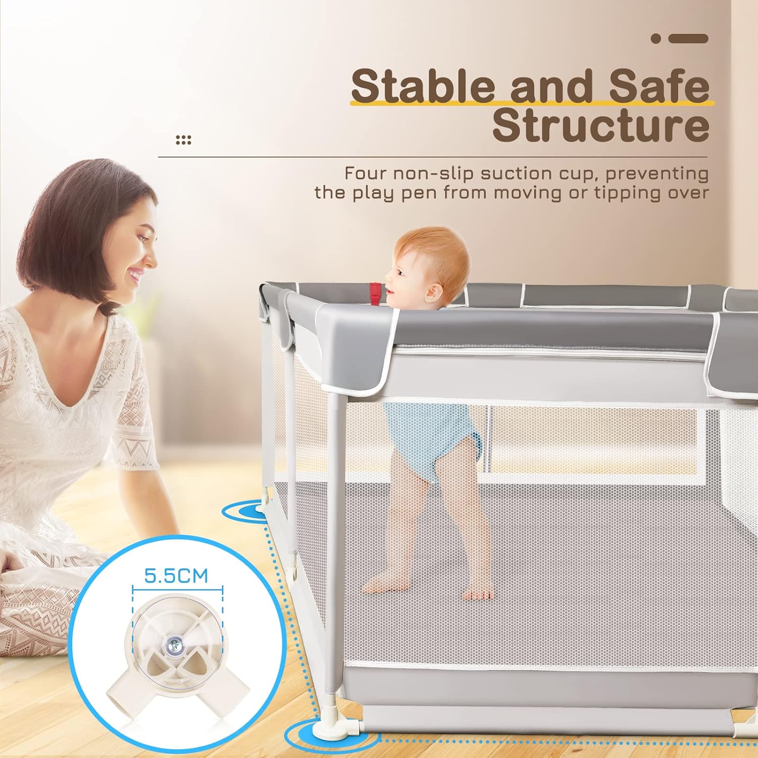Baby Playpen Extra Large for Toddlers Indoor Outdoor Safety Yard U19988