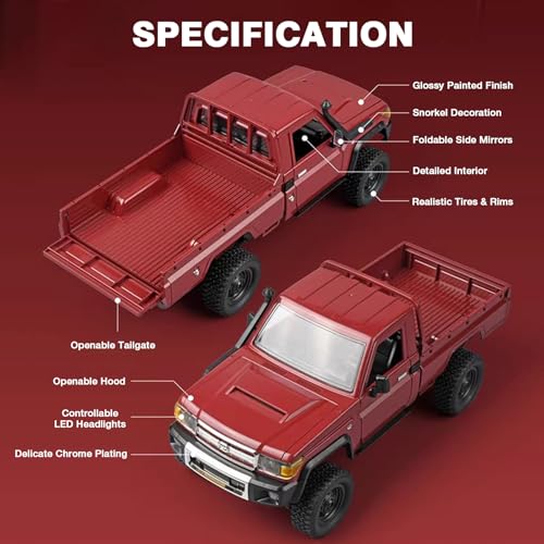 1/12 RC Rock Crawler 4x4 Pickup Truck, 2.4GHz Remote Control Off Road Car N638729