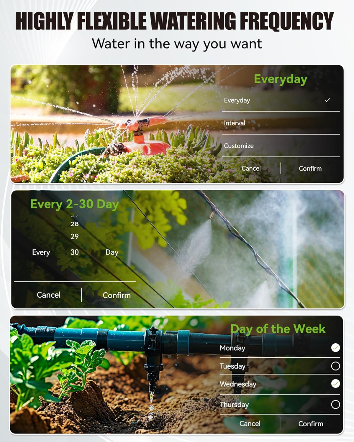 Smart Water Timer for Garden Hose with Brass Inlet, Bluetooth Sprinkler Timer 2 Outlet K28082