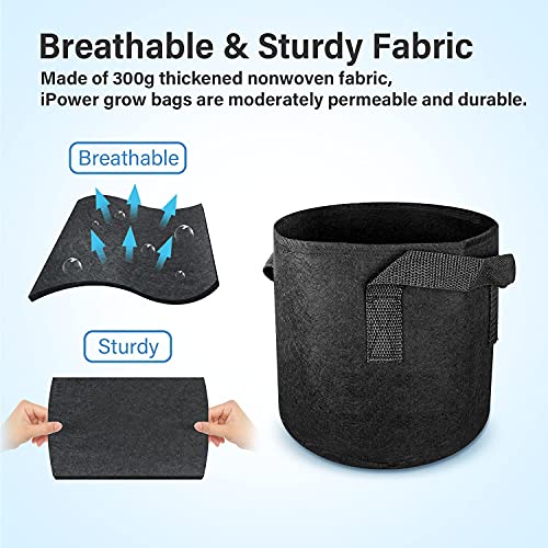 Plant Grow Bags 5 Gallon 10-Pack Tan Heavy Duty Aeration Fabric Pots with Strap Handles N82724