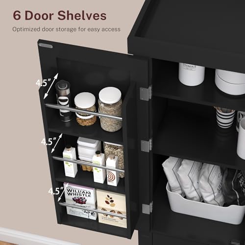White Pantry Cabinet with 6 Doors and Drawer I8389