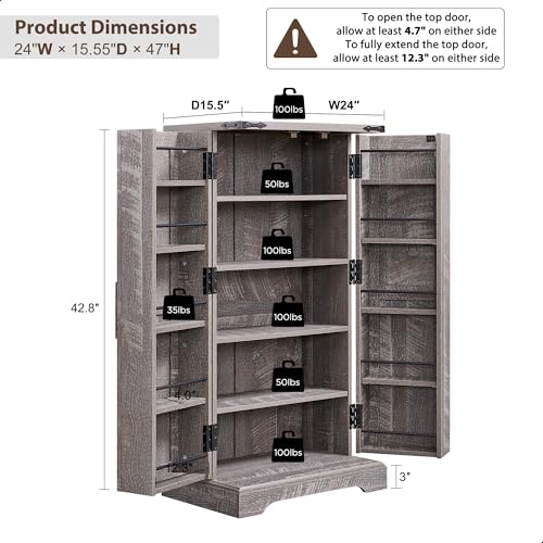 Farmhouse Storage Cabinet with Barn Doors and Adjustable Shelves X3170