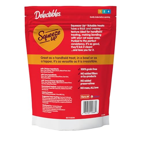 Handheld Lickable Treats for Cats, Chicken and Tuna Salmon, 54 Count A909