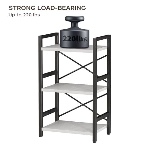3 Tier Industrial Bookcase, Rustic Etagere Bookshelf for Living Room U5786